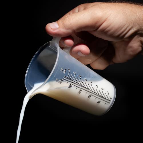 8oz 1 Cup Measure Pitcher with Convenient Conversion Chart– Food Grade - Great for Cooking, Home Hobbies, Aquariums, Pet Additives, Medical and Lab Chemicals with High Chemical Resistance by Turnah - size: 8 oz