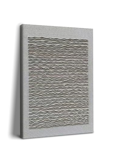 NANKAI Art White Texture Abstract Art Oil Painting Modern Minimalism Art Home Office Wall Deco Art 40x28 inches - color: NKHB238