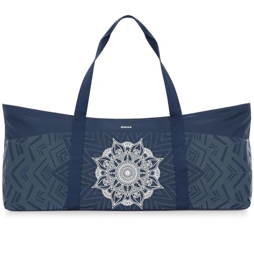 Gonex Yoga Mat Bag For Women, 60L Extra Large Pilates Mat & Blocks Carrier - color: Blue