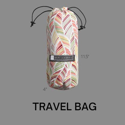 BAY LAUREL Turkish Beach Towel with Travel Bag 39 x 71 Quick Dry Sand Free Lightweight Large Oversized Towels Light - color: Black With Red Floral Bag