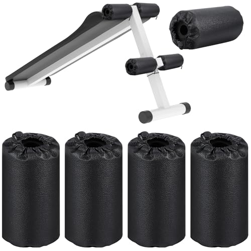 Hollowfly 4 Pcs Foam Foot Pads Foam Roller Pad Replacement for Weight Bench Inversion Table and Gym Exercise Equipments (7.5 x 3.5 x 1 Inch) - size: 7.5 x 3.5 x 1 Inch
