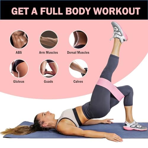 Fabric Resistance Bands Set – Booty Bands for Women & Men – Non-Slip Glute Workout Bands – Exercise Loop Bands for Legs, Yoga, Pilates & Home Gym – 3 Levels with Carry Bag | Tabia Gear