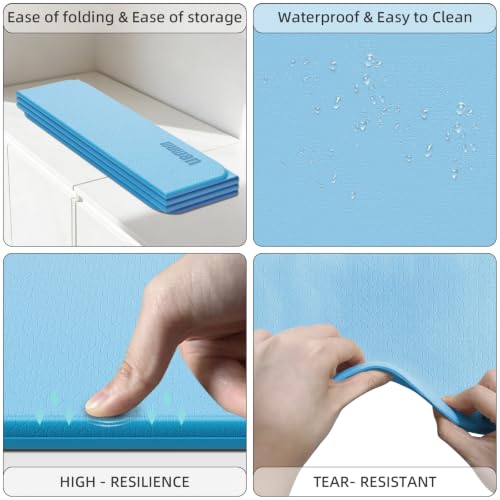 Yoga Mat Thick 10mm, Foldable Yoga Mat 75 x 26 x 0.4 Inches - color: Blue