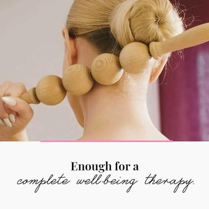 Tuuli Accessories - Ball Wooden Massage Roller, Multi-Functional Body Roller for Cellulite, Muscle Tension and Skin Health Support, Natural Massager for Women and Men