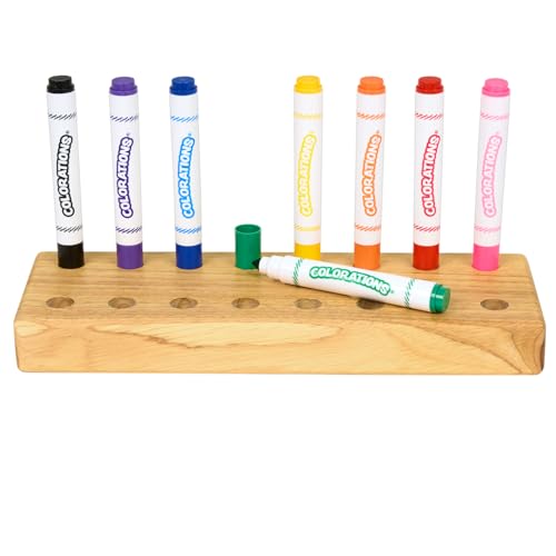 Colorations Wooden Marker Organizer Stand - Fits 16 Markers | Classroom Organization