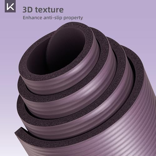 KEEP Extra Thick NBR Yoga Mat - color: Purple, size: 72”x32”x15mm