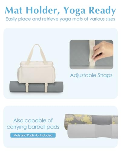 Small Gym Bag, Mini Gym Bag with Yoga Mat Holder & Wet Compartment, Beige - color: Beige