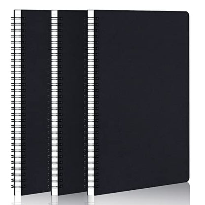 EUSOAR Graph Paper Spiral Notebook, B5 3Pack 7.3"x10.2" 120 Pages Hardcover Paper Notebook Journals, Wirebound Journal Sketch Notebook for Math and Science Students Engineering Artist Drawing - color: Black, size: B5