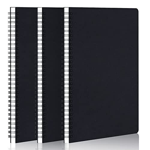 EUSOAR Graph Paper Spiral Notebook, B5 3Pack 7.3"x10.2" 120 Pages Hardcover Paper Notebook Journals, Wirebound Journal Sketch Notebook for Math and Science Students Engineering Artist Drawing - color: Black, size: B5