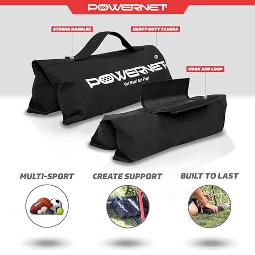 PowerNet All Sport Sandbags, Portable Soccer Goal Stability Sand Bags, Extra Weight for Football, Softball or Baseball Net, Fill Heavy Duty Bags with Sand or Weighted Balls