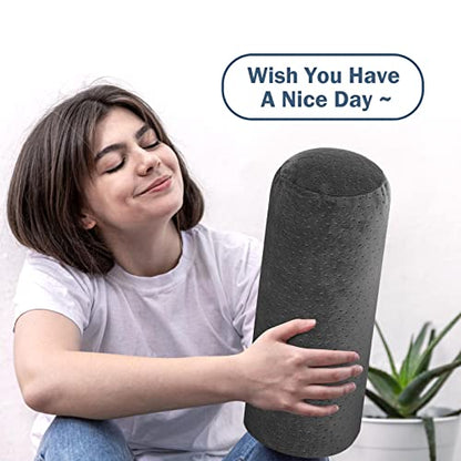 Remerry 2 Pcs 16 x 6 Inches Velvet Neck Roll Pillow Cover with Zipper, Soft Bolster Pillowcases for Cylindrical Pillow (Cover Only, Bolster Not Included)(Ash Black) - color: Ash Black, size: 16 x 6 Inches