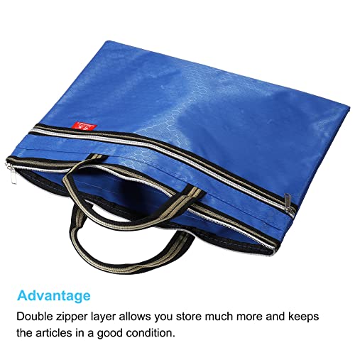 PATIKIL Waterproof Zipper File Bag, Documents Storage Zip Pouch, Blue | 11x14inch Bag Books Tools for Office Travel - color: Blue