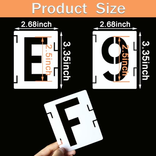 YEAJON 2.5 Inch Letter Stencils Symbol Numbers Craft Stencils, 42 Pcs Reusable Alphabet Templates Interlocking Stencil Kit for Painting on Wood, Wall, Rock, Sign, DIY Art Projects - size: 2.5 inch