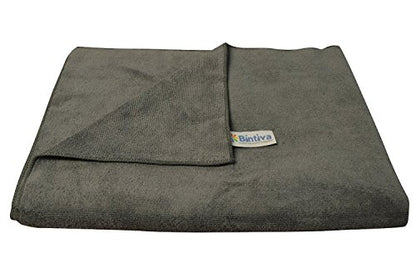 bintiva Hot Yoga Towel, Non Slip, Eco Friendly, 100% Microfiber, Large 25" x 72" Fits All Mats - color: Dark Gray