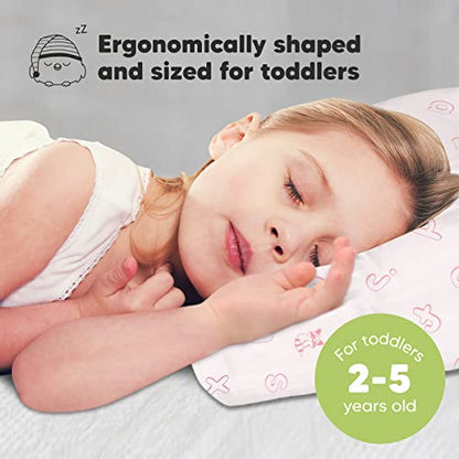Toddler Pillow with Pillowcase 13x18 My Little Dreamy Pillow(ABC Land Rose) - color: Abc Land Rose