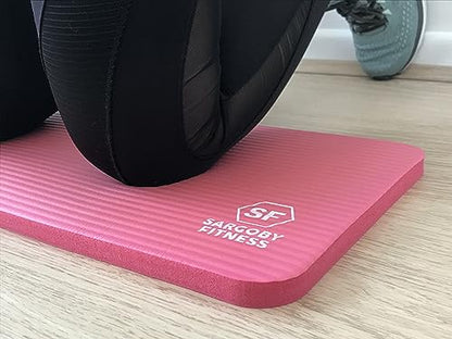 Yoga Knee Pad 0.6 inch Thick Pilates Yoga Knee Pad Cushion your knees Also support Elbows Forearms - color: Pink