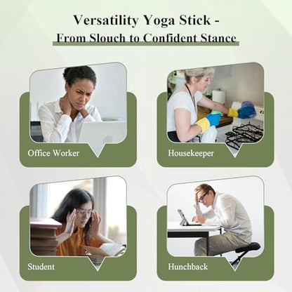 PAETA Yoga Stick for Stretching, 5ft Exercise Stick for Mobility & Flexibility, Bamboo Stretch Bar and Posture Pole with Non-Slip Grip - Includes Free Video Guide - color: Natural Bamboo