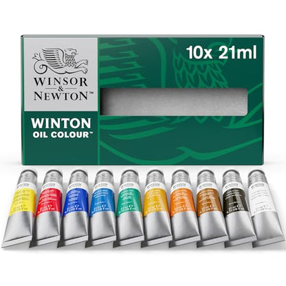 Winsor & Newton Winton Oil Color Paint, Basic Set, 10 x 21ml Tubes - style: Basic Set - 10 x 21ml