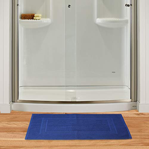 Glamburg Premium Cotton 20x32 inch 2-Pack Bath Mats - 100% Ringspun Cotton - Luxury Hotel & Spa Quality - 800 GSM - Durable Soft Highly Absorbent - Machine Washable - Navy Blue - color: Navy