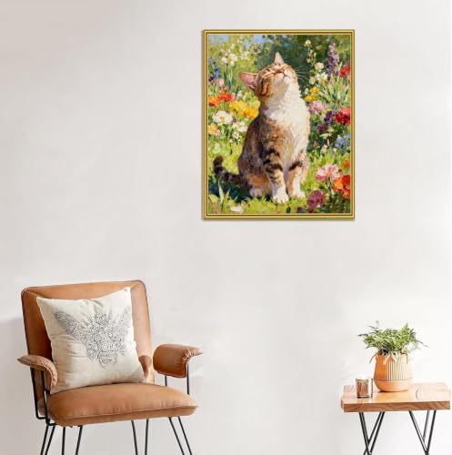 Diamond Art Kits for Adults,cat in the Grass Diamond Painting Kits 12x16in | Diamond Painting Kit - Sparkling Full Drill Design Perfect for Home Decor, Holiday Gifting, And Relaxing Crafting 12x16inch - color: DP04794
