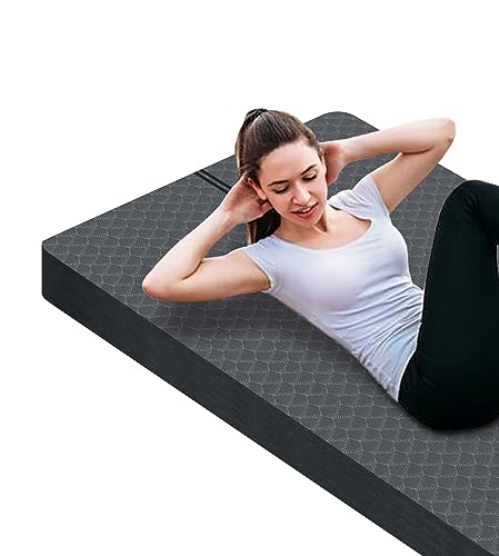 nuveti Large Exercise Mat - 15mm/20mm/30mm Thick Yoga Mat | Workout Mat for Fitness, Yoga, Pilates, Stretching & Floor Exercises for Women & Men with Free Carrying Bag - color: Grey, size: 183X80X30MM