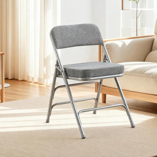 Padded Folding Chair with Thick Cushion, 1 Pack Grey - color: Gray 1 Pack
