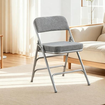 Padded Folding Chair with Thick Cushion, 1 Pack Grey - color: Gray 1 Pack