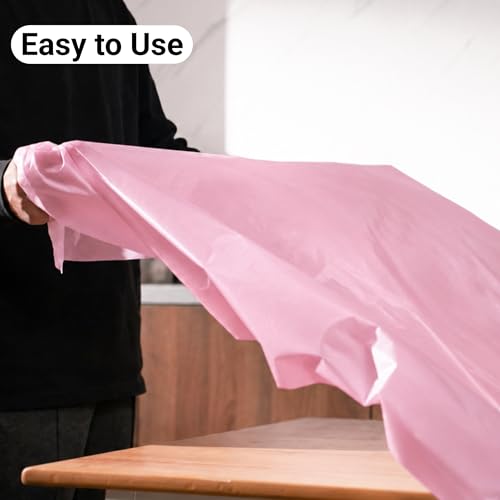 Auros 10-Pack Plastic Tablecloths, 54x108 Inch Disposable Table Covers, 8FT | Rectangle Waterproof & Throw Away Table Cloth, Easy Cleanup for Party, Wedding, Birthday, BBQ, Fits 6-8ft Tables, Candy Pink - color: Candy Pink, size: 54" X 108" Rectangle