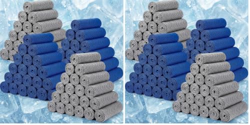 BBTO 100 Pack Cooling Towel Bulk - color: Blue Gray, size: 32 x 12 Inch (Pack of 2)