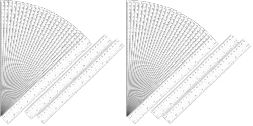 64 Pack Clear Ruler 12 Inch Bulk with Centimeters and Millimeters, Metric Rulers Measuring Drawing Tool for Kids, Ideal Back to School Office Home Supplies - size: 12 Inch (Pack of 2)
