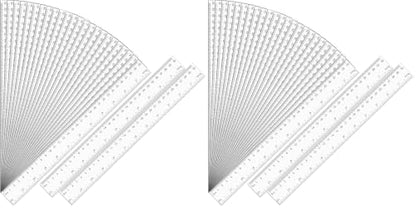 64 Pack Clear Ruler 12 Inch Bulk with Centimeters and Millimeters, Metric Rulers Measuring Drawing Tool for Kids, Ideal Back to School Office Home Supplies - size: 12 Inch (Pack of 2)