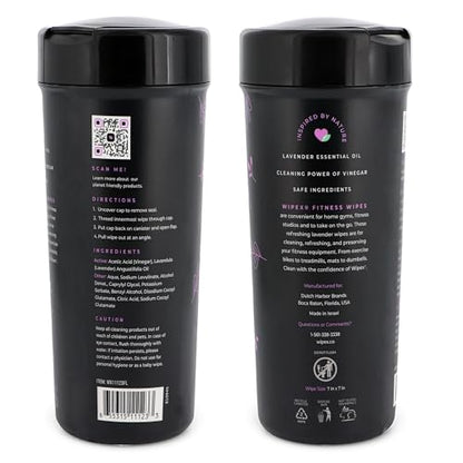 Wipex Yoga Mat Cleaner & Fitness Gym Wipes - Natural Lavender & Vinegar - 75 Count for Cleaning Yoga Mats, Spinning & Peloton Bikes, Weight Machines & Surfaces - 12 Pack Case - size: 75 Count (Pack of 12)