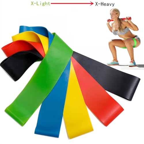 Edemsport Resistance Latex Loop Bands Set of 5 – Exercise Bands for Yoga, Pilates, Strength Training, Rehab & Home Workouts - color: BLUE