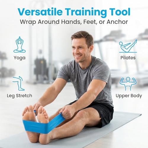1.5M Resistance Band Elastic Stretch Band for Yoga Pilates and Strength Training - color: blue