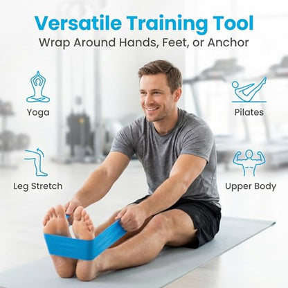 1.5M Resistance Band Elastic Stretch Band for Yoga Pilates and Strength Training - color: blue