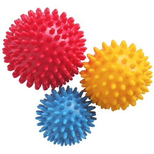 Spiky Massage Balls, 3PCS (Firm, Medium and Soft) | Muscle Massager Ball for Feet, Back, Neck, Muscles, Hands, Plantar Fasciitis, Foot Arch Trainer, Exercise, Physical Therapy - color: 3color