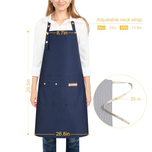2 Pack Kitchen Cooking Aprons, Adjustable Bib Soft Chef Apron with 2 Pockets for Men Women - color: Pure Black