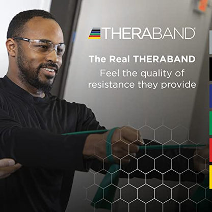 THERABAND Professional Resistance Band, Yellow Level 1 Light, 5 ft Exercise | Elastic resistance band for exercise, strength training, stretching and physical therapy - color: Level 2 / Medium - Yellow