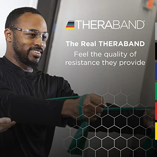 THERABAND Professional Resistance Band, Yellow Level 1 Light, 5 ft Exercise | Elastic resistance band for exercise, strength training, stretching and physical therapy - color: Level 2 / Medium - Yellow