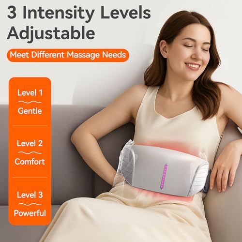 Double Disc Abdominal Massager with Heat, Stomach Massager for Digestion | Belly Cellulite Massage for Flattening Belly, Relieves Discomfort Caused by Bloating, Constipation,Stomach Pain
