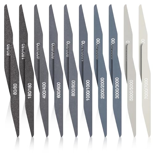 Honoson 20 Pcs Model Sanding Sticks,Low Grits Rating,Double Angle Shape | 3D Print Polishing Sticks, Assorted Grits, Plastic Metal Wood Modeling Polishing Tools for Finishing, Dual-sided Design - style: Double Angle Shape
