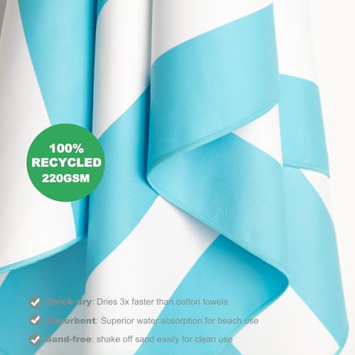 Your Choice Microfiber Beach Towel Sand-Free Quick Dry (67"x35"/60"x30") - color: E-glacier Blue, size: Extra Large(67x35")