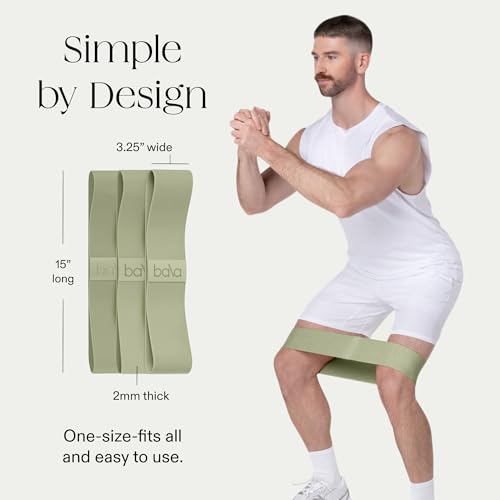 Bala Bands Resistance Bands, Non-Slip Fabric Exercise Bands - color: SAGE, size: Resistance Bands (Set of 3)
