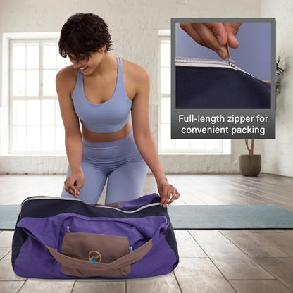 JoYnWell Yoga Bags and Carriers Fits All Your Stuff, Extra Large Yoga Mat Bag Full Zip Yoga Mat Bag with 3 Zipper pockets - color: Raisin-Purple