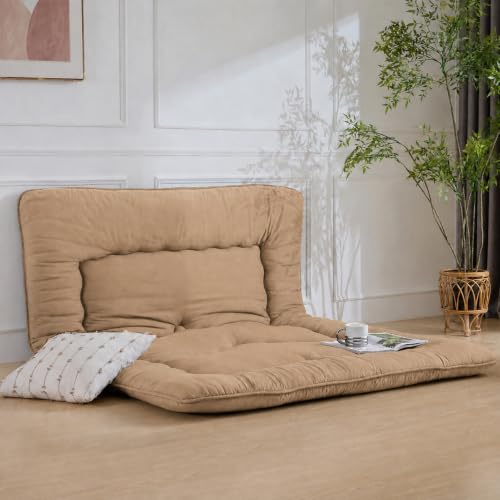 Japanese Floor Mattress,3.5" Thicken Futon Mattress Tatami Mat - color: Light Coffee, size: Twin (80”L × 39“W)