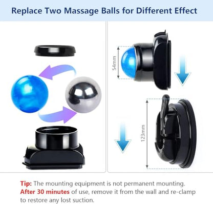 Mountable Massage Ball 3-in-1 Muscle Recovery Massager for Pain Relief | Myofascial Release,Deep Tissue Trigger Point Therapy,Wall Mounted,Home/Gym,Three Different Balls,Hot/Cold Therapy,Replace - style: 1 - Pack - Mountable Ball Kit