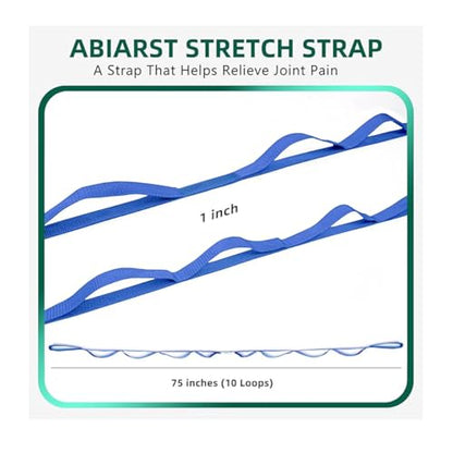 Yoga Strap Stretching Strap 10 Loops Non-Elastic Exercise Strap for Pilates, Dance Exercise Training Multi-Loop Stretching Band - color: Blue