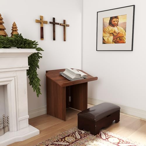Kneelers for Praying, Wooden Prayer Kneeler Bench with Storage | Prayer Bench Stool for Kneeling at Home, Church Prayer Stool Bench, Kneelers for Prayer with Cushion Pad for Home Church
