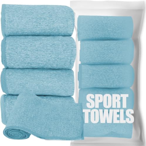 Microfiber Quick Dry Gym Towel, Lint Free Odor-Free Absorbent Fiber, Fast Drying, Men & Women Workout Gear for Body Sweat, Working Out, Towels (Lake Blue, 5Pack - 16 * 27Inch) - color: Lake Blue, size: 5Pack - 16*27Inch
