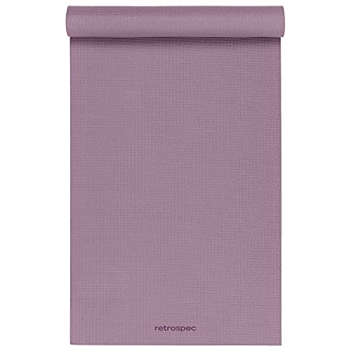 Retrospec Pismo Yoga Mat w/Nylon Strap for Men & Women - Non Slip Exercise Mat for Yoga, Pilates, Stretching, Floor & Fitness Workouts, .5mm Thick, Easy to Clean - color: Violet Haze